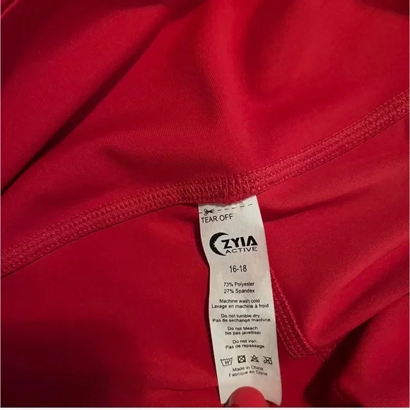 ZYIA Active Red and White Leggings - Picture 5 of 5